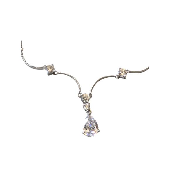 Lia Sophia Necklace Wedding Bells Silver Tone CZ 12.5 Carat Total Wt. 16 - 19 In - Picture 4 of 8